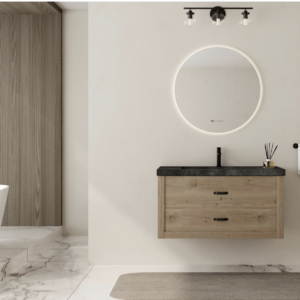 LED illuminated mirror with infrared heating panel
